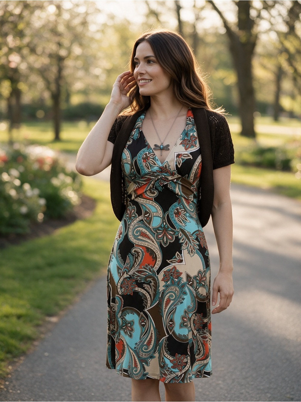 Complete Outfit- Dress, Necklace, Bolero - S/M